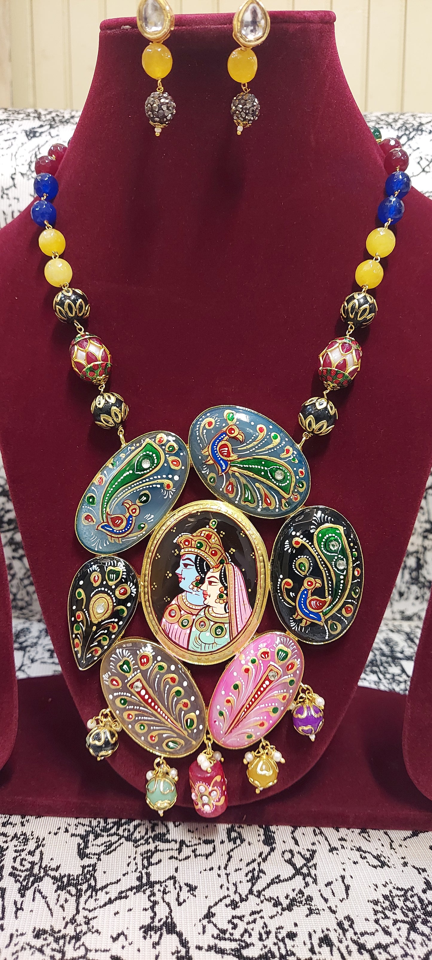 TANJORE ART RADHA KRISHNA NECKLACE