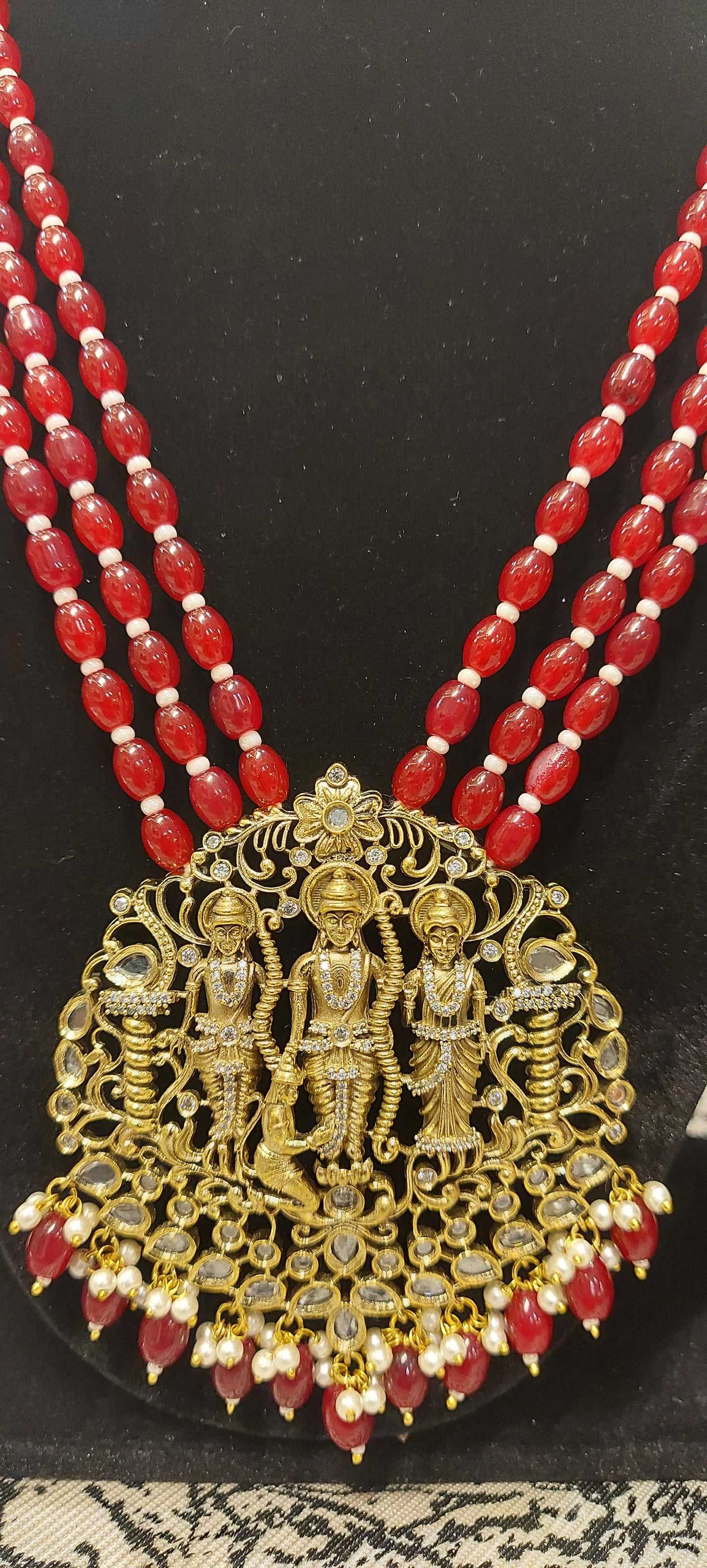 JYAVI VICTORIAN RAM DARBAR KUNDAN TEMPLE SET