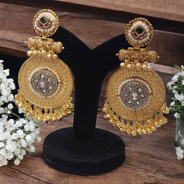 HANDCRAFTED GOLD-PLATED FUSION STATEMENT EARRINGS