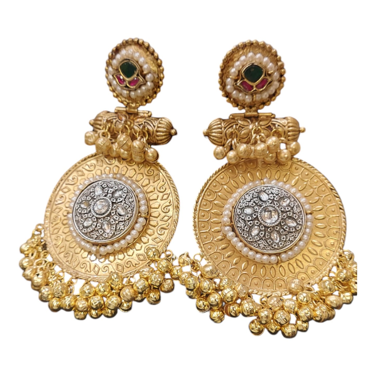 HANDCRAFTED GOLD-PLATED FUSION STATEMENT EARRINGS