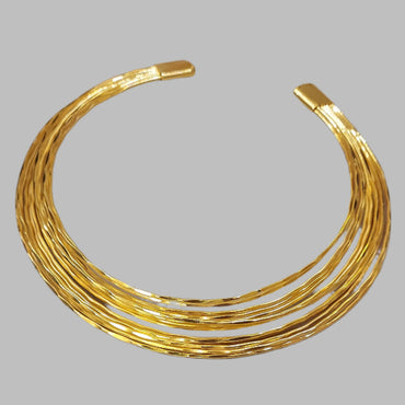 BRASS MULTI LINES HASLI COLLAR NECKLACE