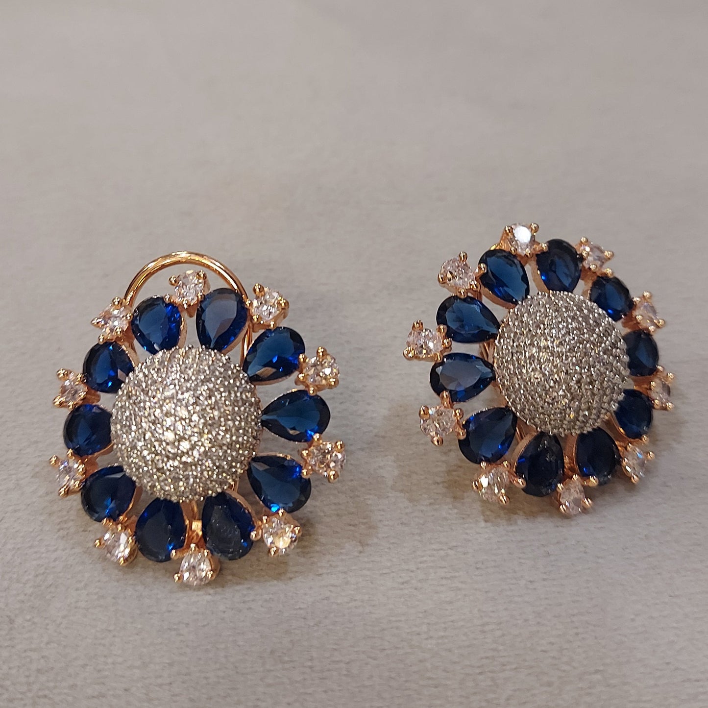 BLUE DIAMOND STUDDED EARRINGS