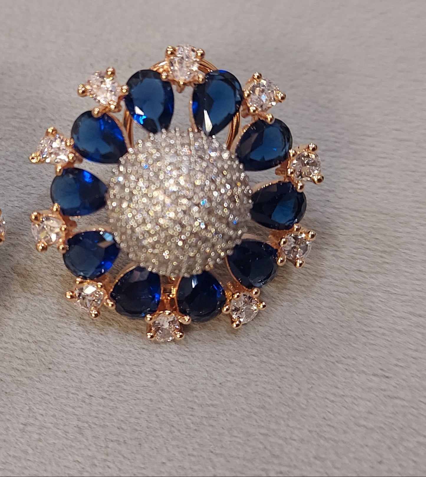 BLUE DIAMOND STUDDED EARRINGS
