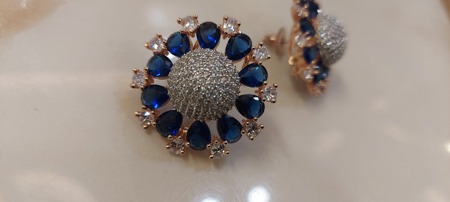 BLUE DIAMOND STUDDED EARRINGS