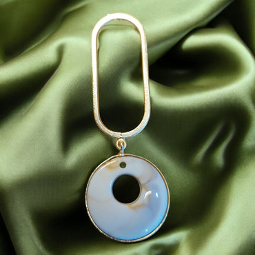 NATURAL MOTHER OF PEARL GOLD-PLATED HOOPS