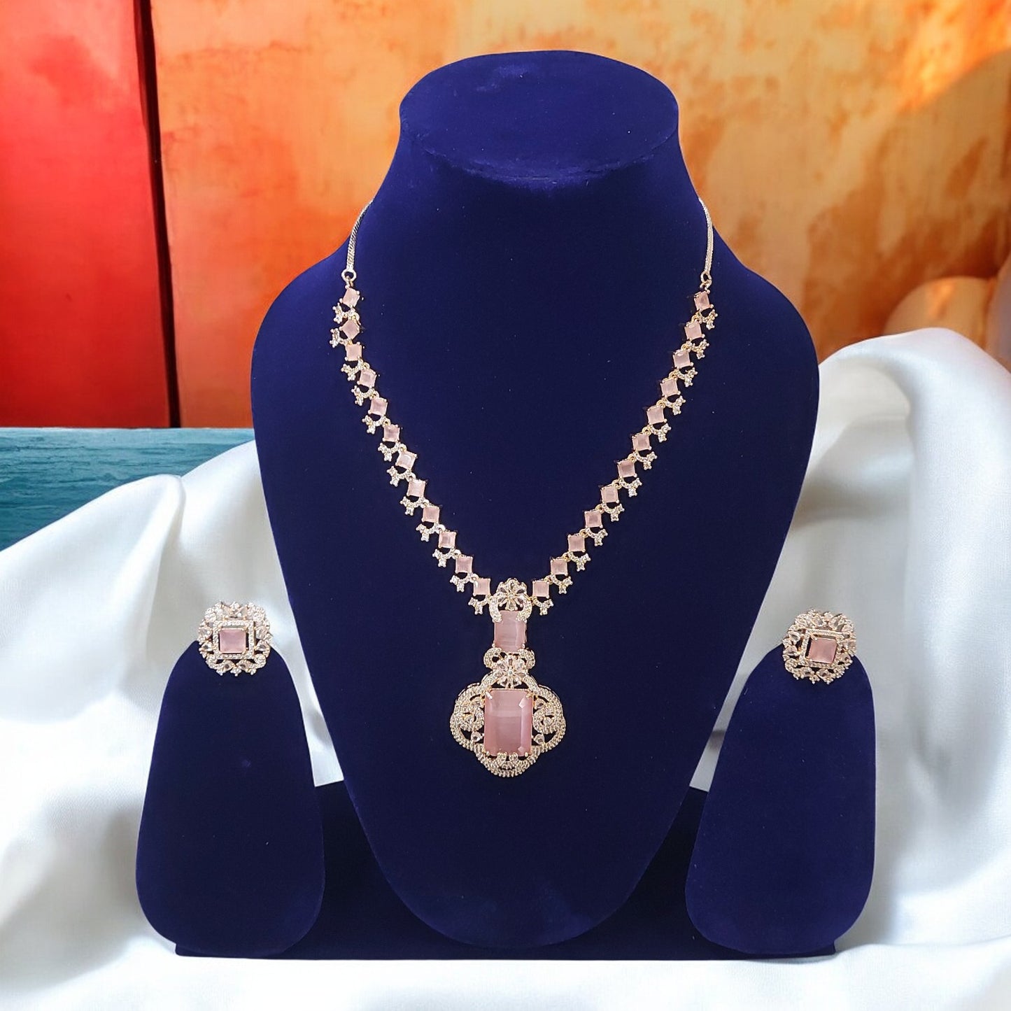 AMBANI WEDDING-INSPIRED AMERICAN DIAMOND NECKLACE