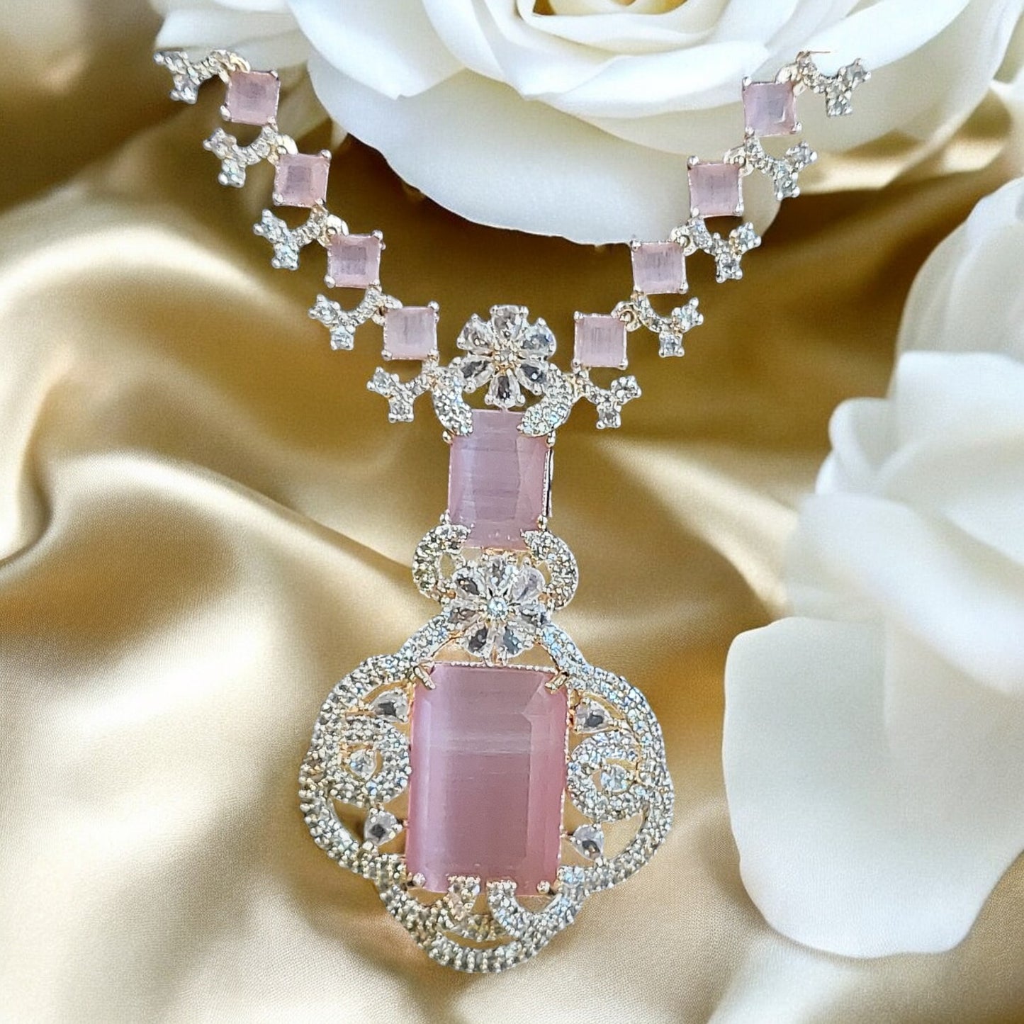 AMBANI WEDDING-INSPIRED AMERICAN DIAMOND NECKLACE