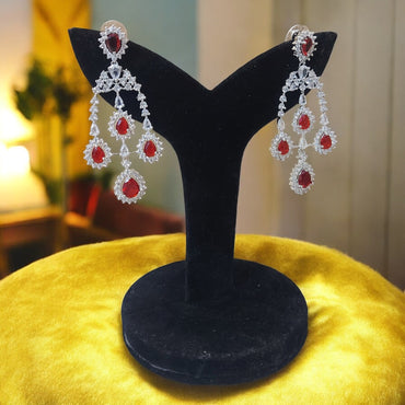 RED AMERICAN DIAMOND ROYAL NECKLACE