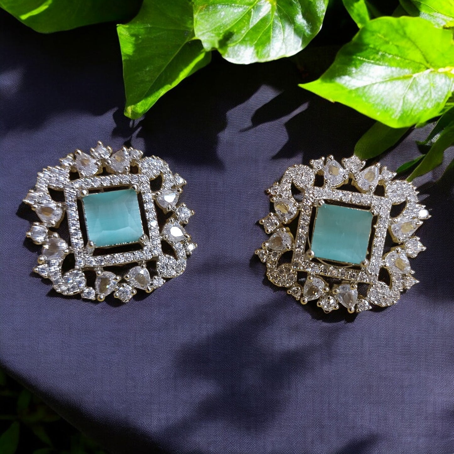 AMBANI WEDDING-INSPIRED MINT GREEN AMERICAN DIAMOND NECKLACE
