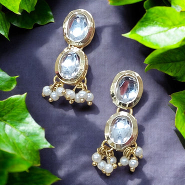 GOLD PLATED PEARL UNCUT KUNDAN CHOKER NECKLACE