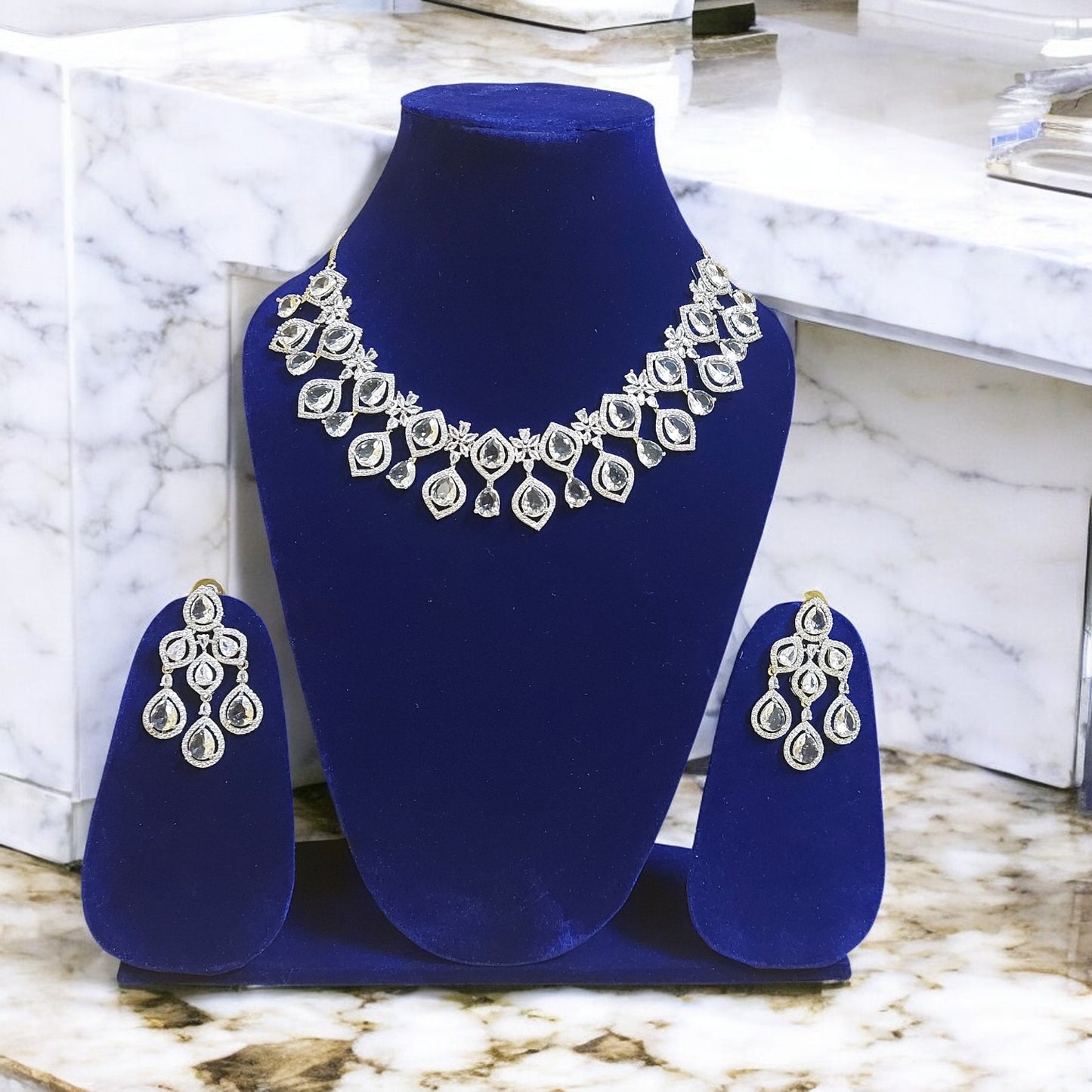 REGAL AMERICAN DIAMOND STUDDED NECKLACE