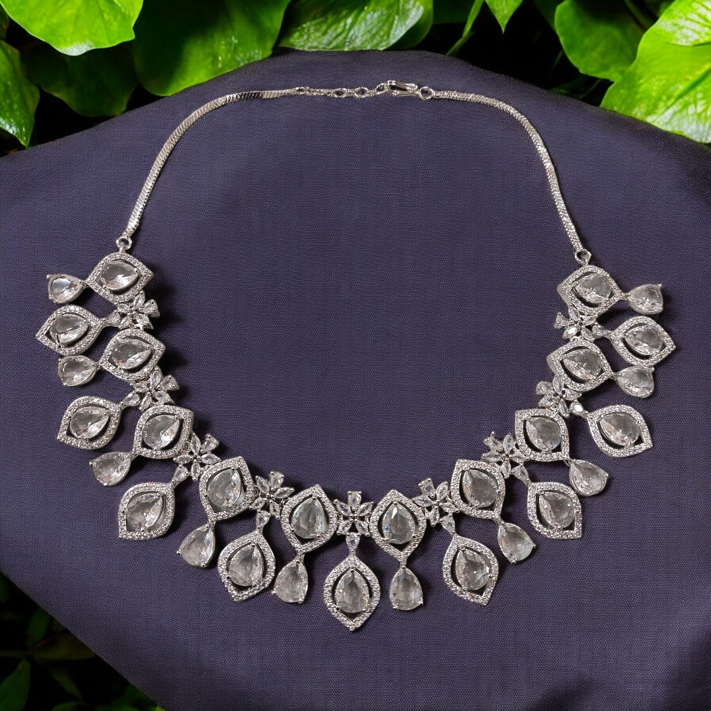 REGAL AMERICAN DIAMOND STUDDED NECKLACE
