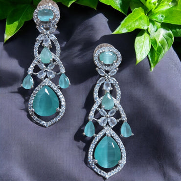 ROYAL MINT GREEN AMERICAN DIAMOND NECKLACE