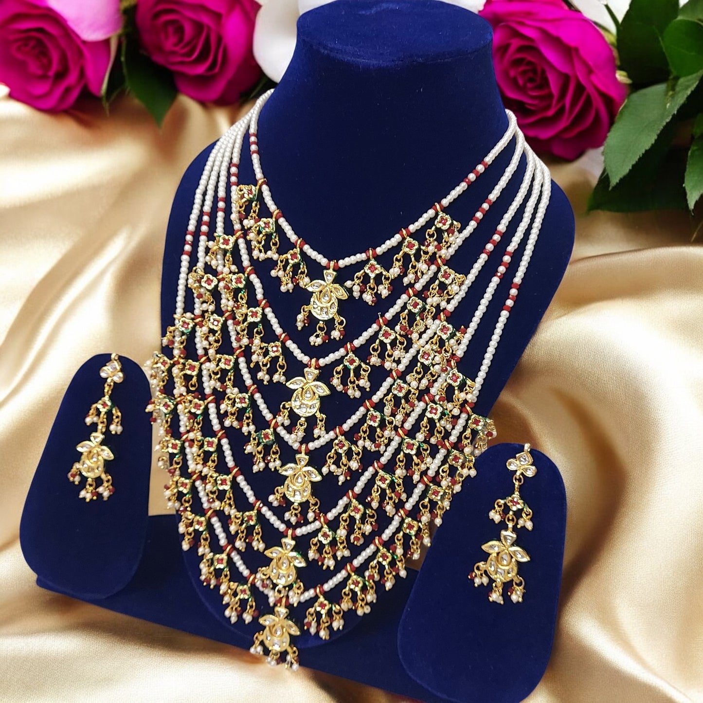 GOLD PLATED KUNDAN RANI HAAR