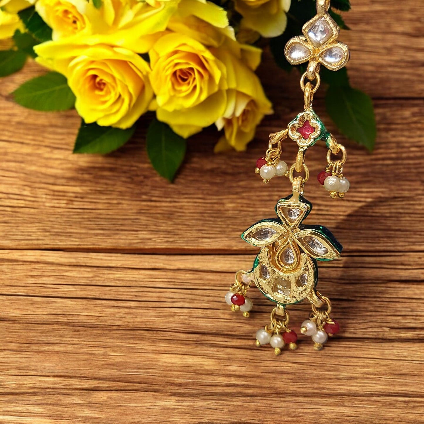 GOLD PLATED KUNDAN RANI HAAR
