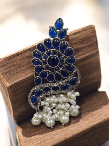 MIDNIGHT PEARL LONG JHUMKA EARRING