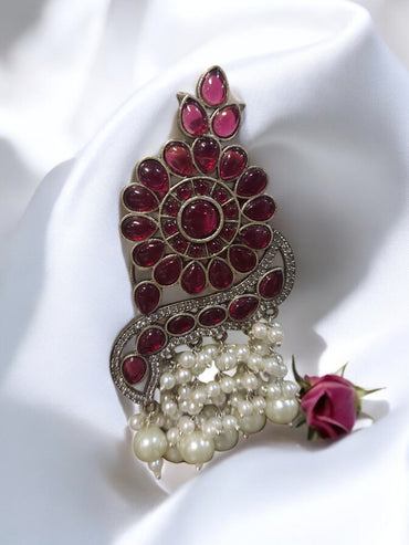 PINK PEARL LONG JHUMKA EARRING