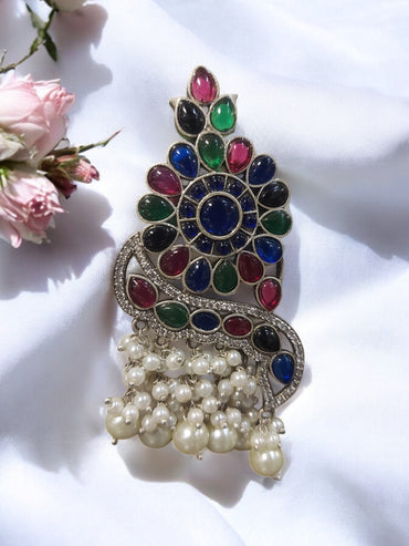 MULTICOLOR PEARL LONG JHUMKA EARRING