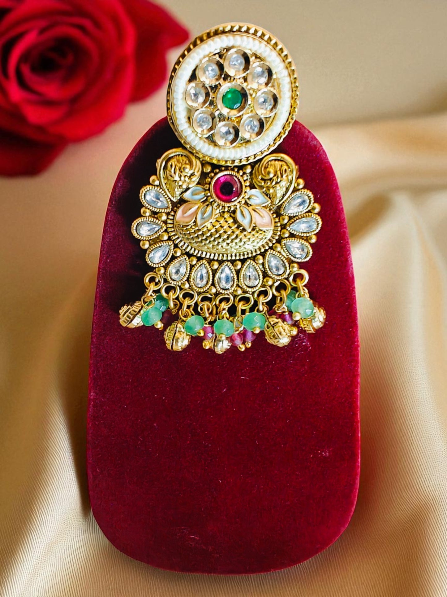 DIVA GOLD PLATED RAJWADI NECKLACE SET