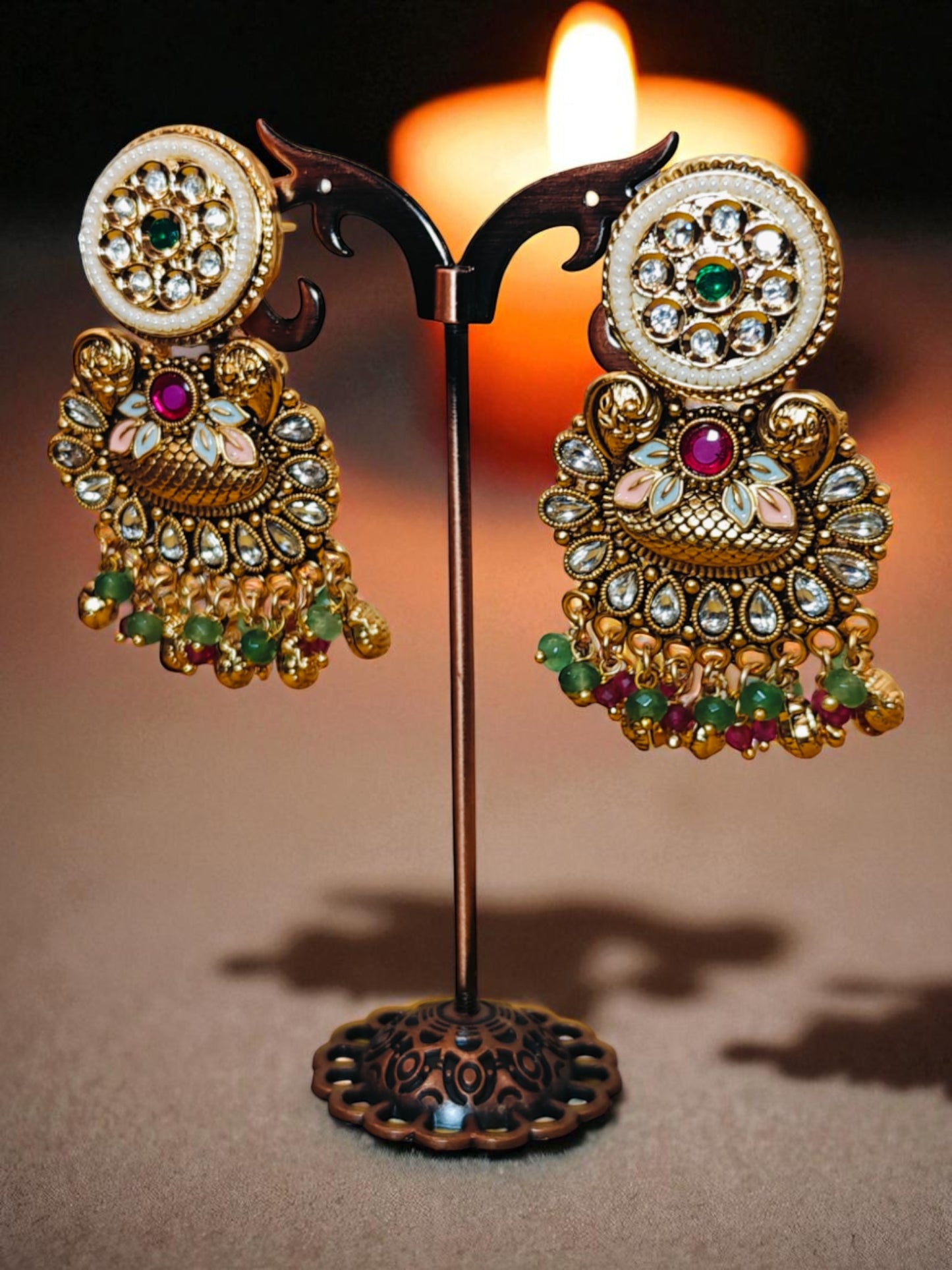 DIVA GOLD PLATED RAJWADI NECKLACE SET