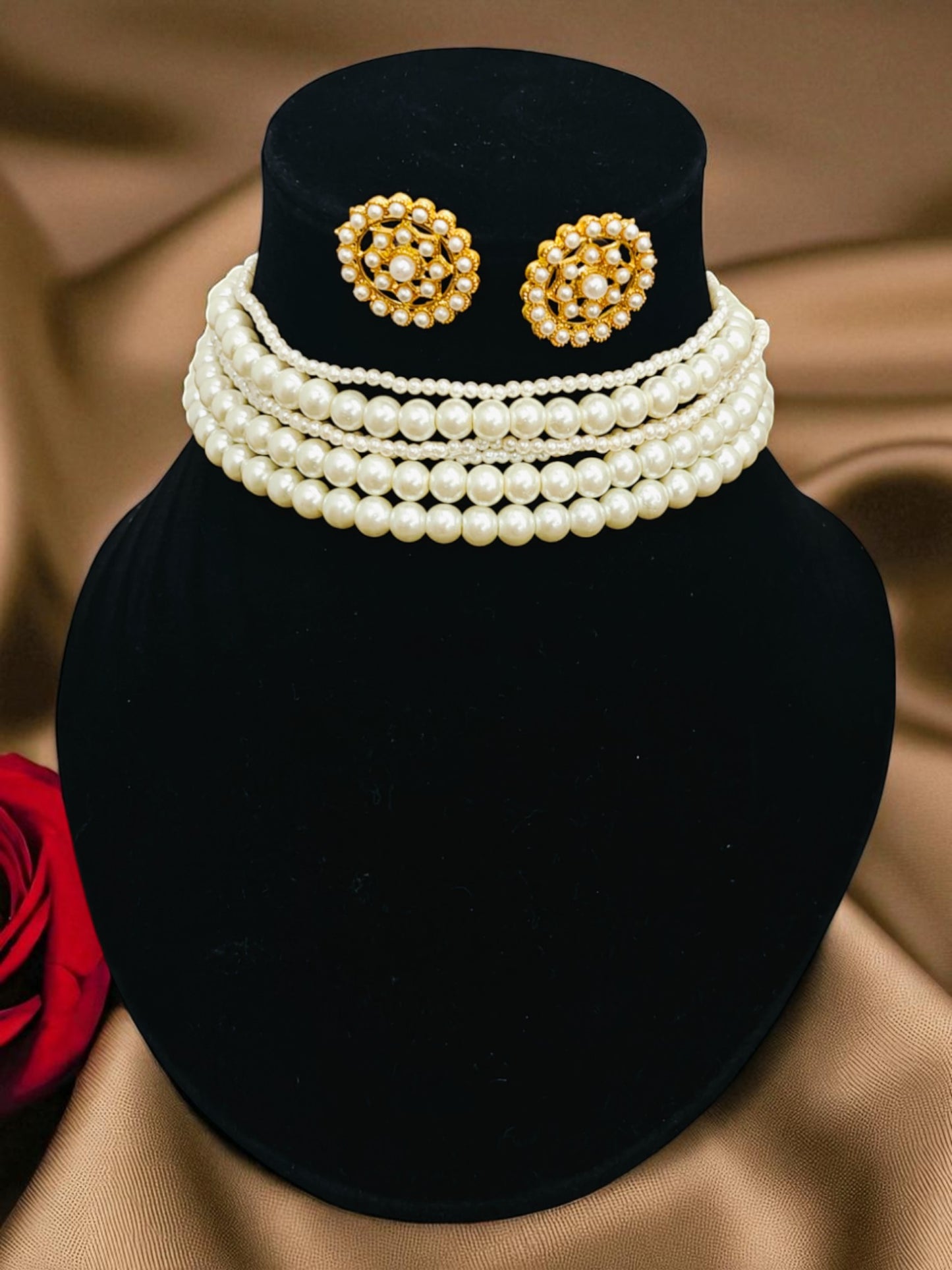 ALIA INSPIRED PEARL MULTILAYER CHOKER