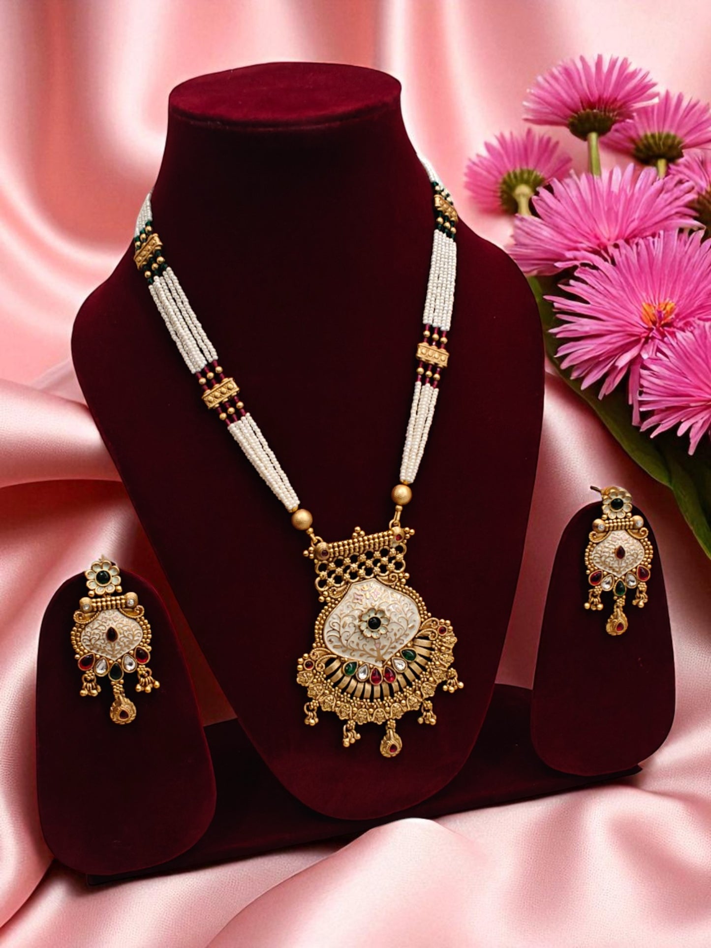 PADMINI RAJWADI LONG NECKLACE SET