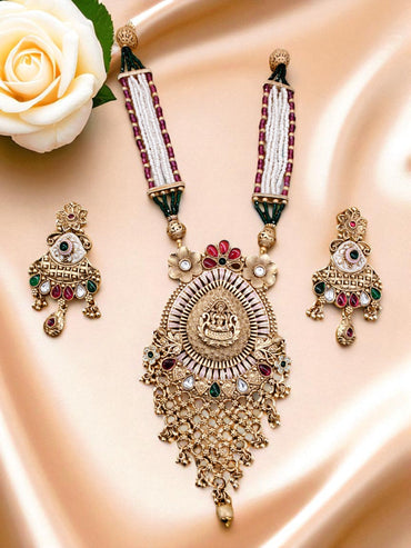 MAHALAXMI RAJWADI LONG NECKLACE