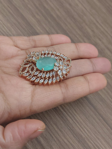 BLUE STONE AMERICAN DIAMOND BIG RING