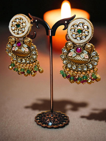 DIVA GOLD PLATED RAJWADI NECKLACE SET