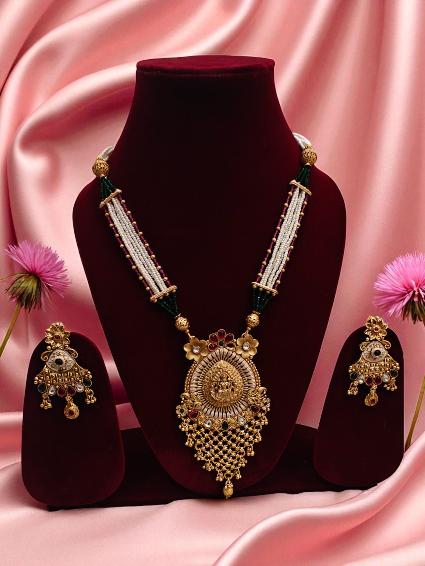 MAHALAXMI RAJWADI LONG NECKLACE