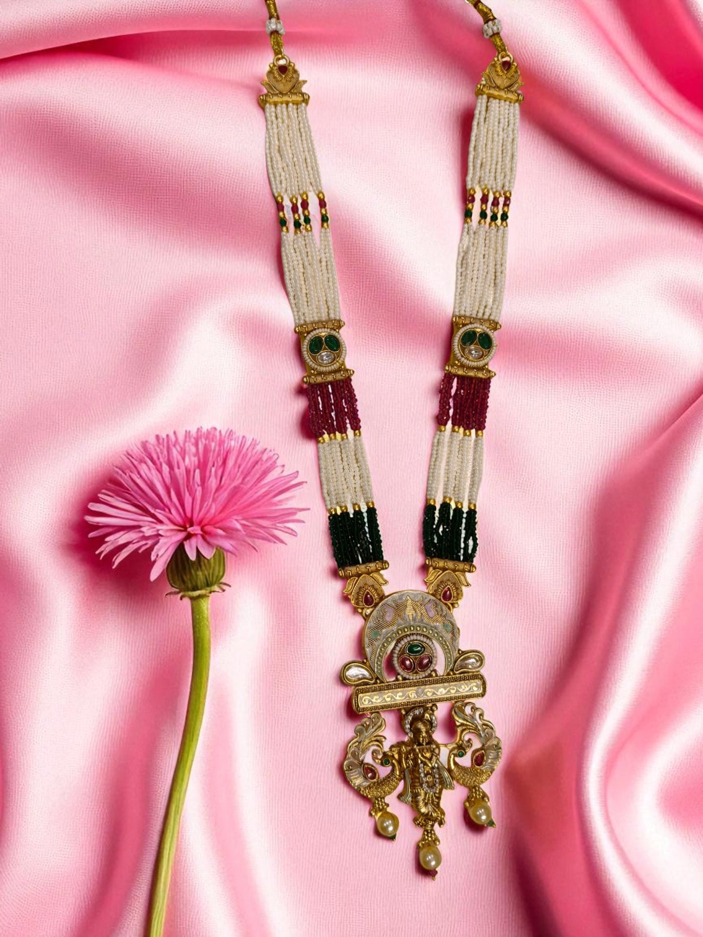 RAJWADI LONG KRISHNA NECKLACE