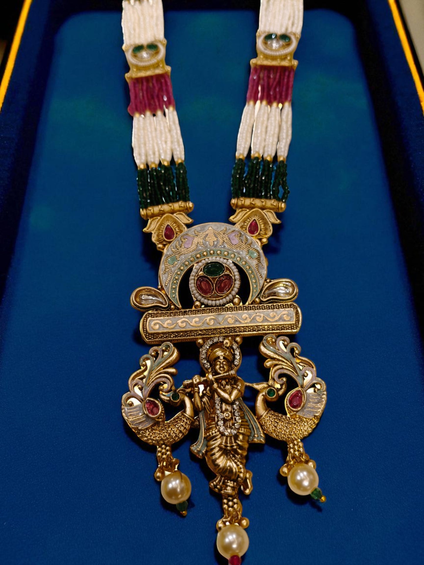 RAJWADI LONG KRISHNA NECKLACE