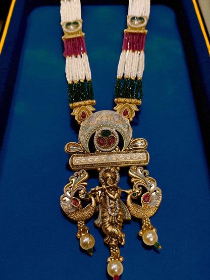 RAJWADI LONG KRISHNA NECKLACE