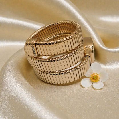 Luxurious Serpentine Green Dial Gold Coil Watch
