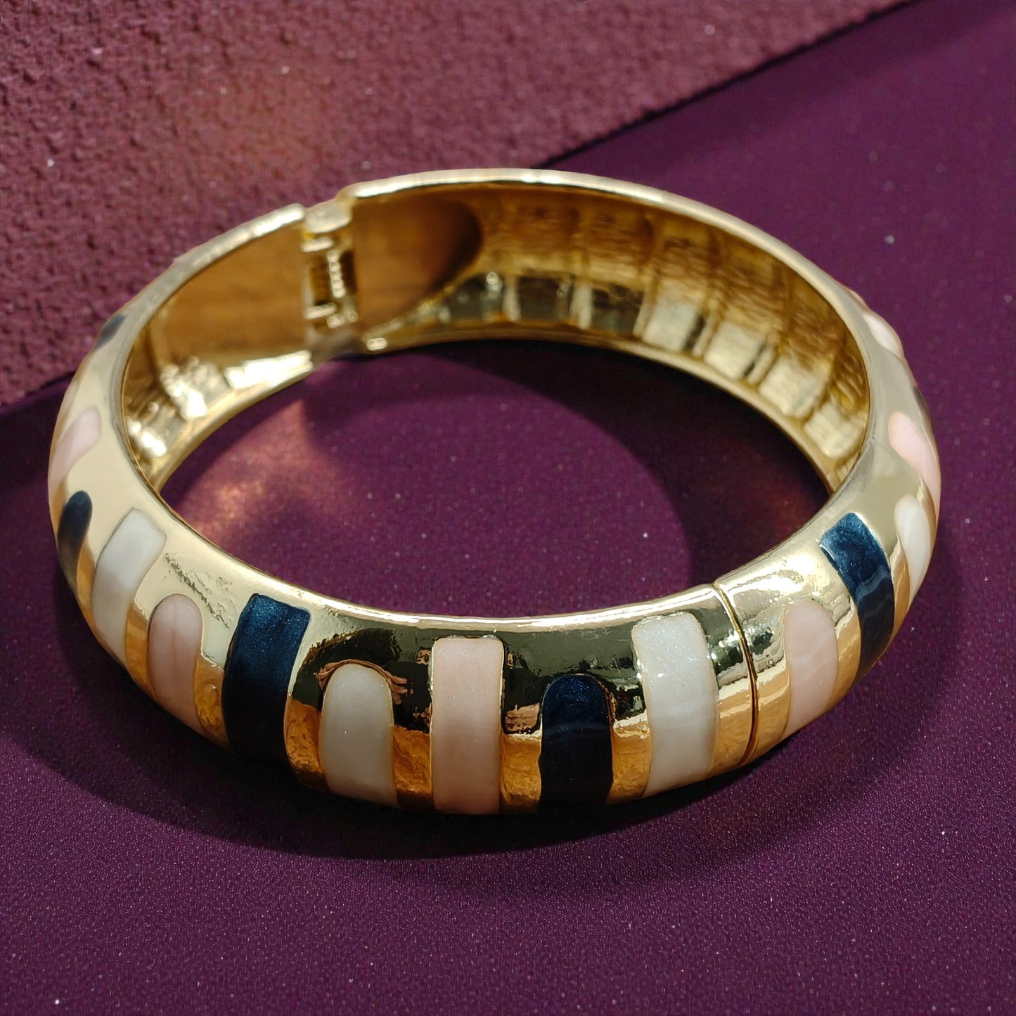 Striped Enamel Bangle